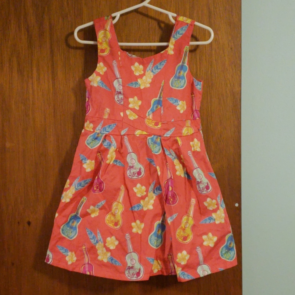 Genuine Kids Size 4T Coral Hawaiian Print Dress